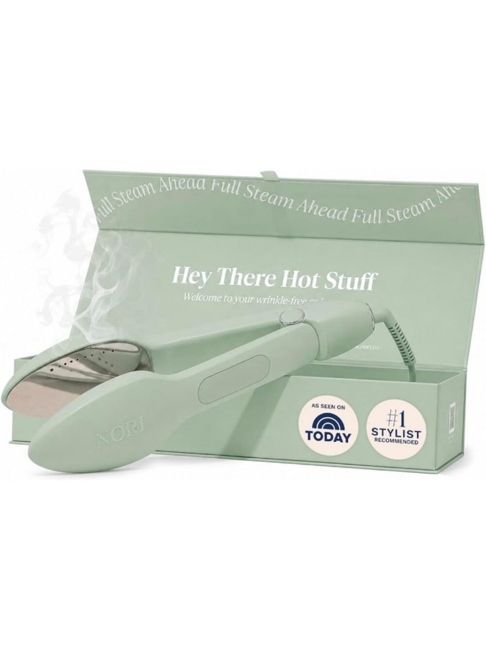 Handheld Travel Steam Iron with 6 Fabric Settings - Compact & Portable Green